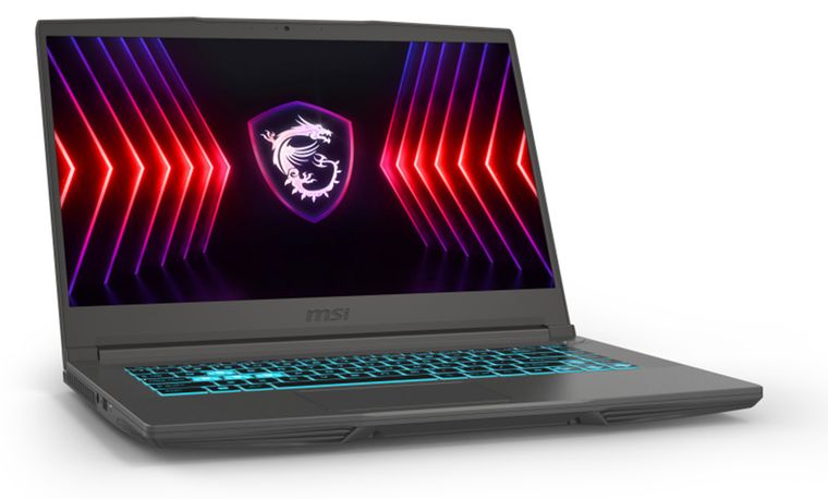 MSI Thin 15 — RTX 4050 B13VE-3023US / B13VE-3030US, Front-left three-quarter view
