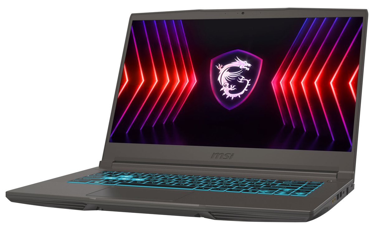 MSI Thin 15 B13UC-1000US, Front-right three-quarter view