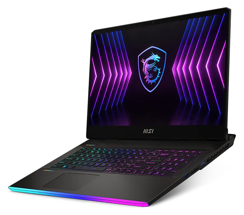 MSI Raider GE77 HX 12UHS, Front-right three-quarter view