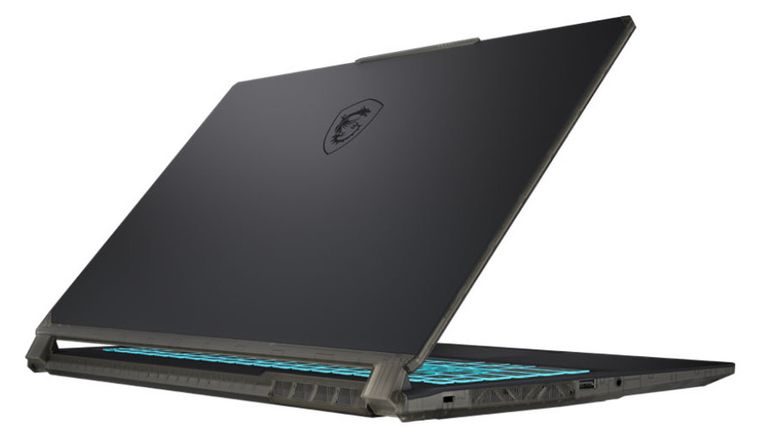 MSI Cyborg 15 A12VF-272US, Rear-left and lid view
